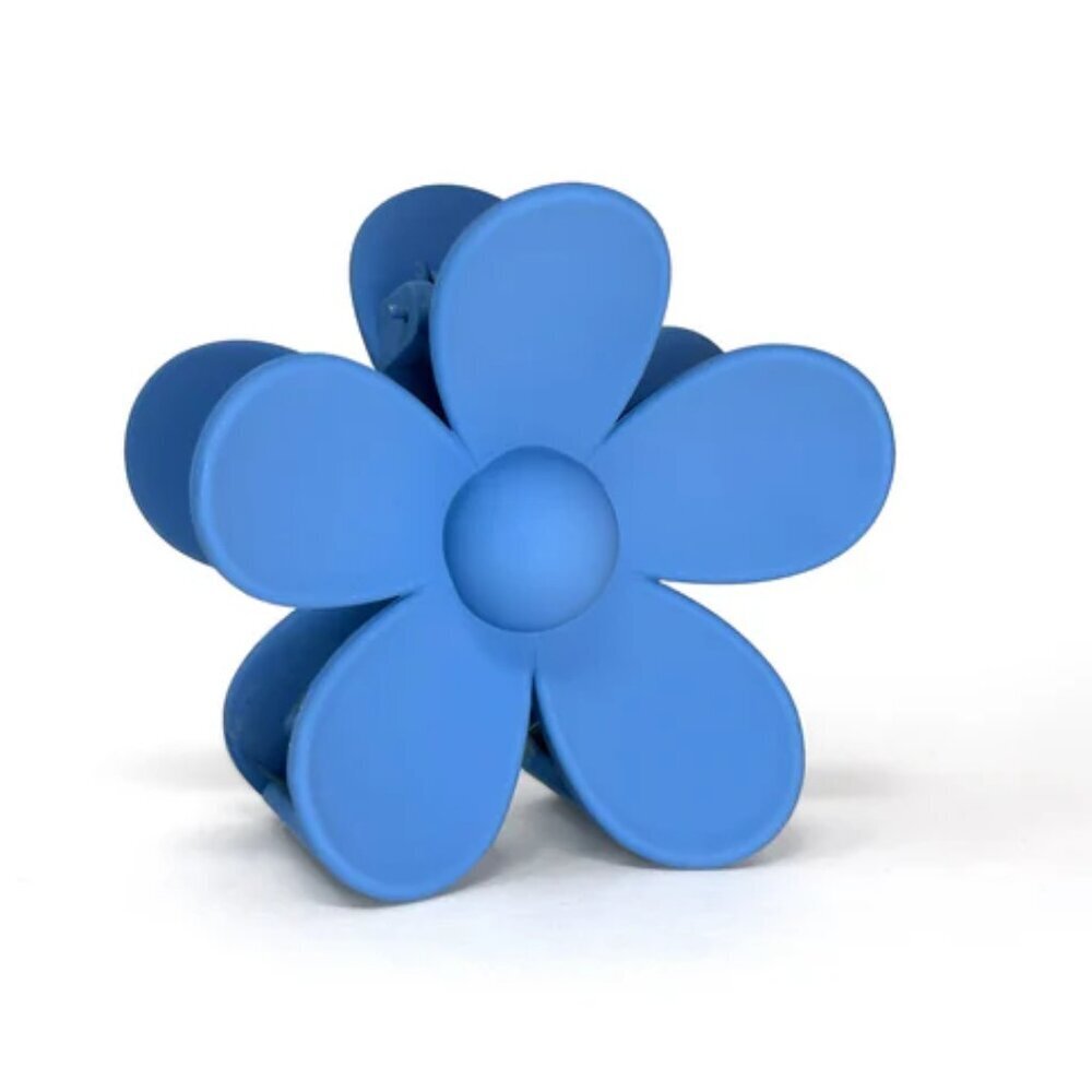 NWT Oversized Flower Power Blue Hair Claw Clip